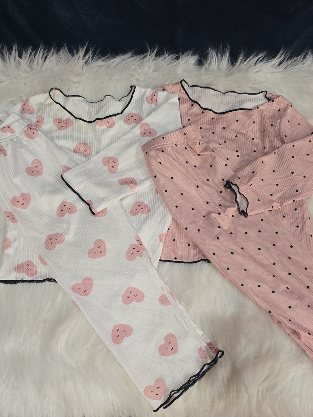 2 Piece Polka Dot Heart Pajama Sets Bundle